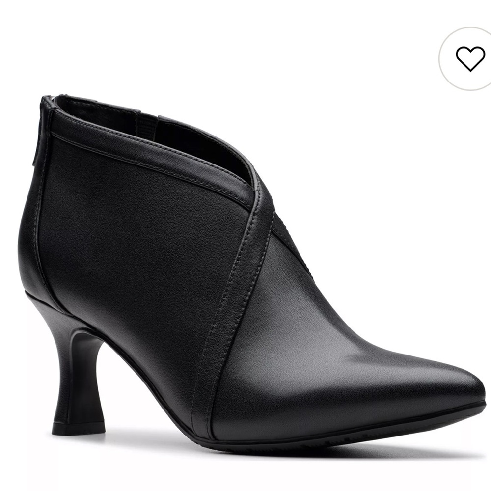 Clarks Patent Leather Ankle Booties with Kitten Heel